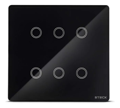 Interruptor Smarteck 4x4 6 Módulos Touch Preto