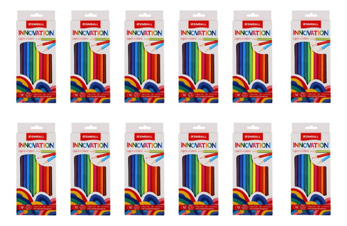 12 Cajas De Lapices De Color Simball Innovation X12 Largos