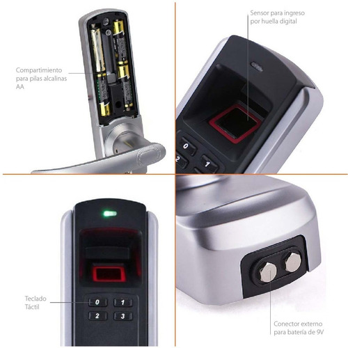 Cerradura Digital Biometrica Tekno Fit Cc Huella Clave Llave