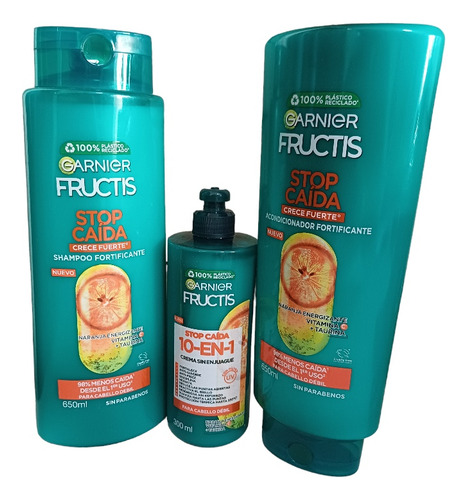Kit Fructis Stop Caída Crece Fuerte Shampoo, Acond Y Crema