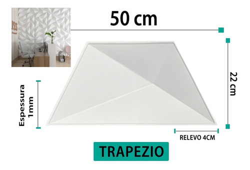 Imagem 3 de 10 de Placas 3d De Parede Revestimentos Decorativos Trapézio 10m²