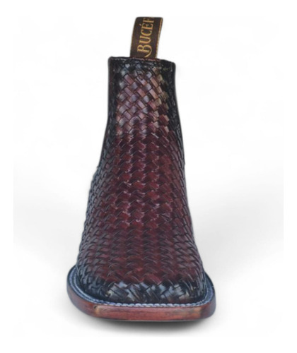 Botín Vaquero Bull Dog Piel 100% Original Tejido Petatillo