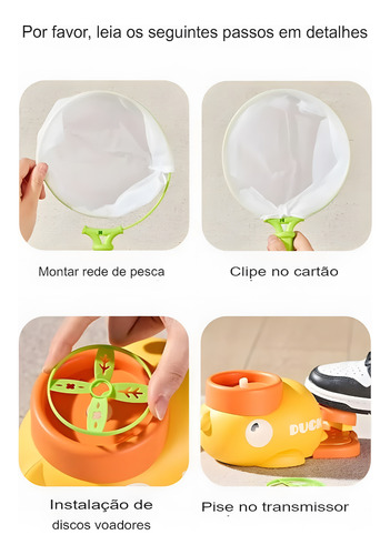 Brinquedo Pato Duck Lançador Argola Atirador D Disco Voador