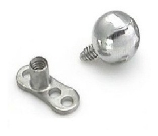 Microdermal Piercing Intradermal Surface Acero Corazon