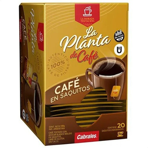 Cafe La Planta Cabrales En Saquito 20 Unidades 5 Gr.