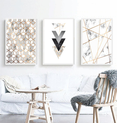 Quadro Mosaico Abstratos Lindos Geométricos Quarto Sala Br