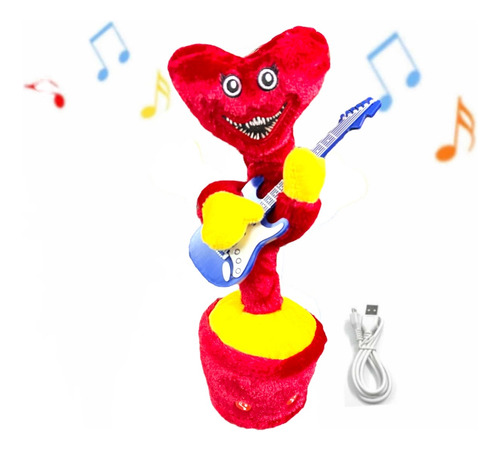 Huggy Wuggy Bailarín, Canta, Luz Led Y Repite La Voz, 35cm