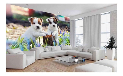 Papel De Parede Animais Filhotes Cachorro 3d 4m² Anm245