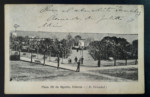 Antigua Postal Plaza 25 De Agosto Ciudad De Colonia Uruguay