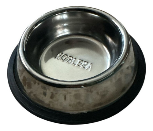 Plato Para Mascota Chico Plateado