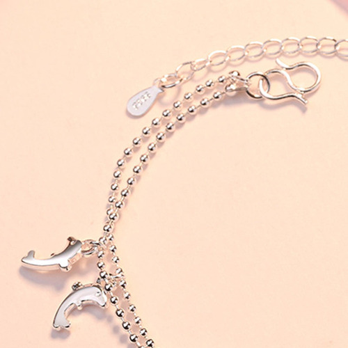 K, Pulsera Cadena, Elegante, Elegante, Doble Delfín