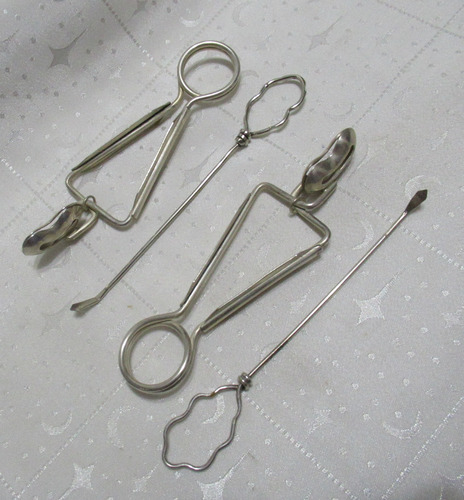 Antiguo Set Pinzas P/ Caracoles Pinches Ostras Alemanes Wmf