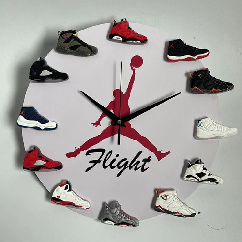 Relojes De Pared De Baloncesto 3d Con Luz Led, Zapatillas Cr