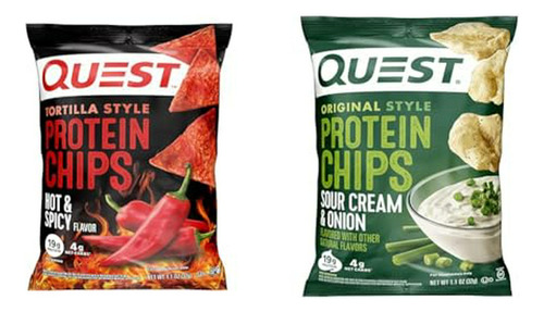 Chips De Proteína Quest, Sabores Picante Y Sour Cream, 19g P