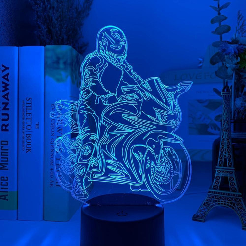 Aplicable A Lámpara 3d Moto Racer Jonathan Rea Figura De