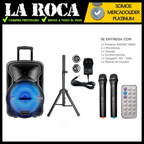 Bafle Potenciado 12 3500w Bluetooth Usb Sd Bateria Led Cuota
