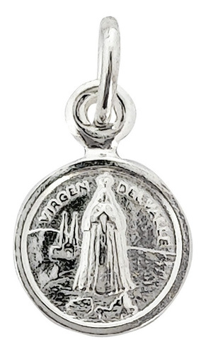 Colgante Medalla Virgen Del Valle 10mm Plata Fina 925