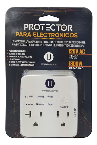 Protector De Voltaje 110v Nevera Televisor 2 Tomas Bagc