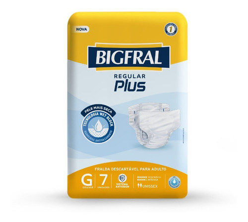 Imagem 1 de 5 de Fralda Bigfral Regular Plus Tamanho G - 7 Unidades