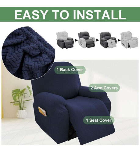 Fundas Reclinables Elásticas De Jacquard Lazyboy, 4 Pi...