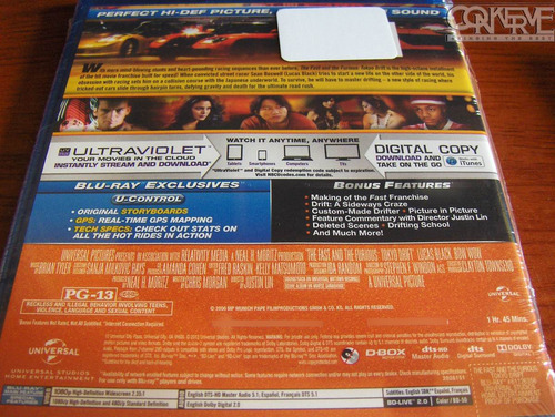 Rápido Y Furioso 3 Tokyo Drift ( Blu-ray ) Original Sellado