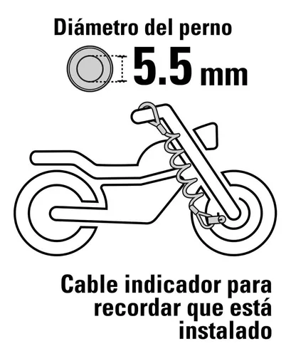 Candado para disco de motocicleta, perno de 5.5 mm, Hermex, Candados De  Cable (Para Bicicleta), 49622