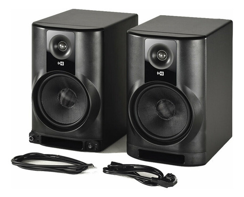Par Monitor Activo Pasivo Montarbo M8m 8 Pulgadas Estudio Color Negro