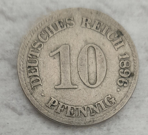  Moneda De Alemania, 10 Pfennig, Año 1896, Estado 6