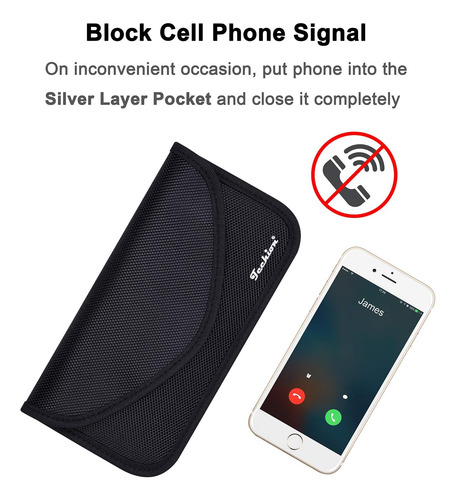 Bolsa De Bloqueo De Señal Techion Rfid Faraday Negra