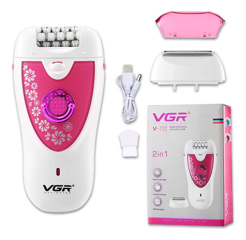 Depiladora Afeitadora Recargable Mujer Vgr V-722 Cuerpo 2en1