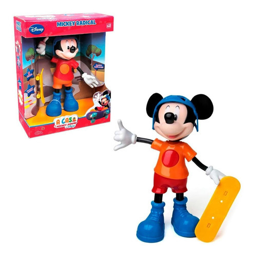 Brinquedo Boneco Mickey Radical Skate Disney 26cm - Elka