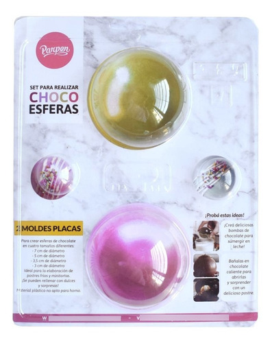 Imagen 2 de 9 de Set De 2 Moldes Placas Choco Esferas Parpen