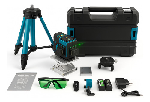 Nivel Laser 12 Lineas Verde 360 + Tripode 1.5m Ajustable