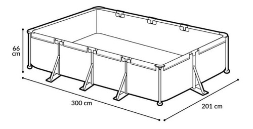 Alberca Bestway Rect 56404 3300l, 3 X 2.01 X 66cm