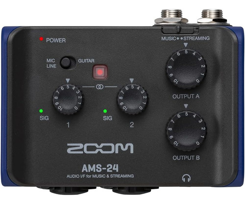 Interfaz de audio Zoom AMS-44 negra