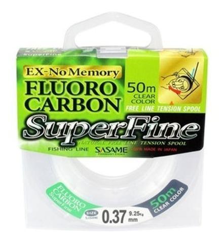 Fluorocarbono Superfine 0,37 Mm 20 Lbs - 50 Mts Sasame