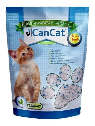 Piedras Sanitarias Silica Gel Cancat Neutro Gatos 2,0ltrs K9