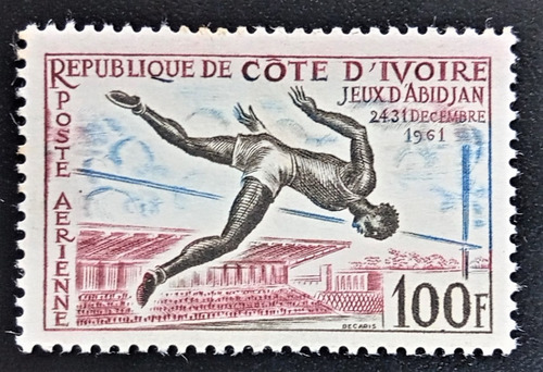 Costa Marfil Deportes, Sello Aéreo C17 Año 1961 Mint L18716
