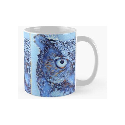 Taza Retrato De Arte De Nevadas De Invierno Cara De Pájaro D