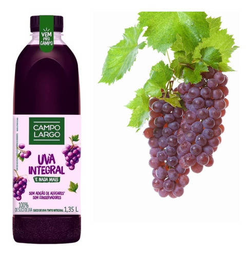 Suco De Uva Integral Campo Largo 1,350ml 100% Uva