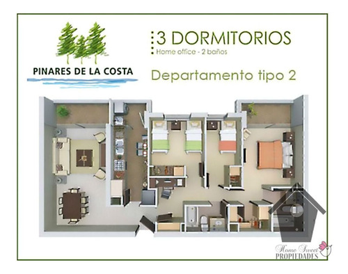Las Cinerarias, Concón, 3d 2b, 90/100m2