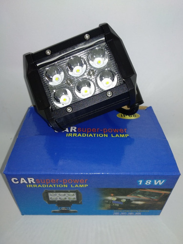 Reflector Faro Auxiliar 6 Leds 18w Auto Moto Proyector Spot