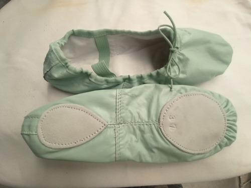 Zapatilla Ballet Cuero Color Verde Menta Talla 37 Promocio