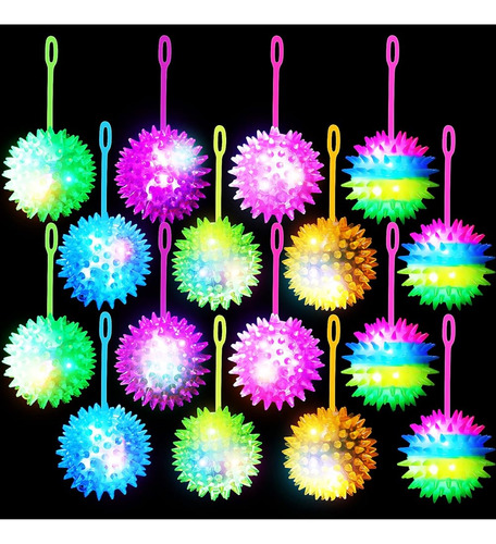 Pelota De Luz De 16 Piezas Para Niños Fidget Spiky Ball Bola