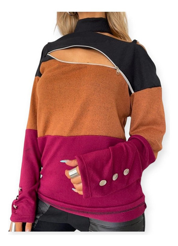 Sweater Con Delicado Detalle En El Hombro Y  Sensual Escote
