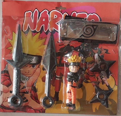 Kit Boneco Naruto Bandana Kunai Shurikencartela Com 6 
