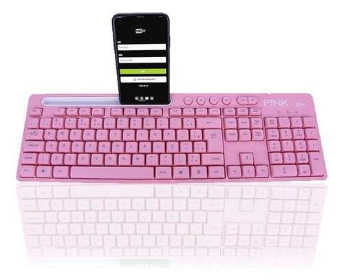 Teclado Rosa Keyboard Br Com Ç Plug And Play Para Desktop Pc