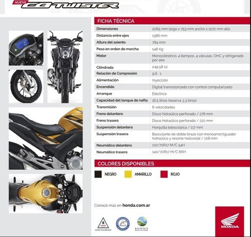Imagen 6 de 15 de Honda Cb 250 Twister Patentada 18cta$44.208 O $602834