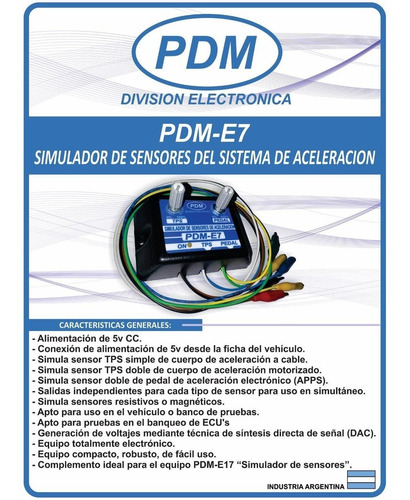 Simulador De Sensores Del Sistema De Aceleración Pdm E7