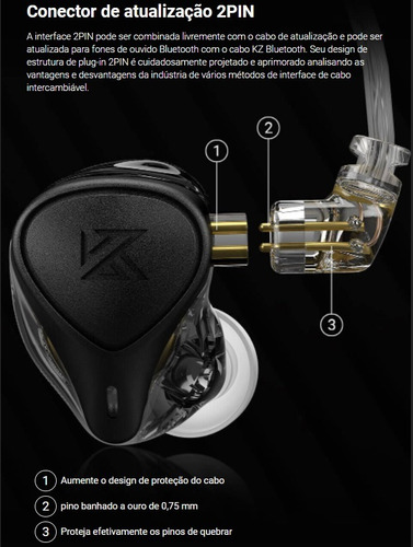 Imagem 5 de 10 de Fone Kz Zex Pro Com Microfone Kz X Crinacle Lançamento